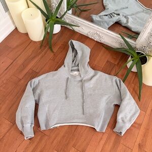 SPIRITUAL GANGSTER grey cropped hoodie